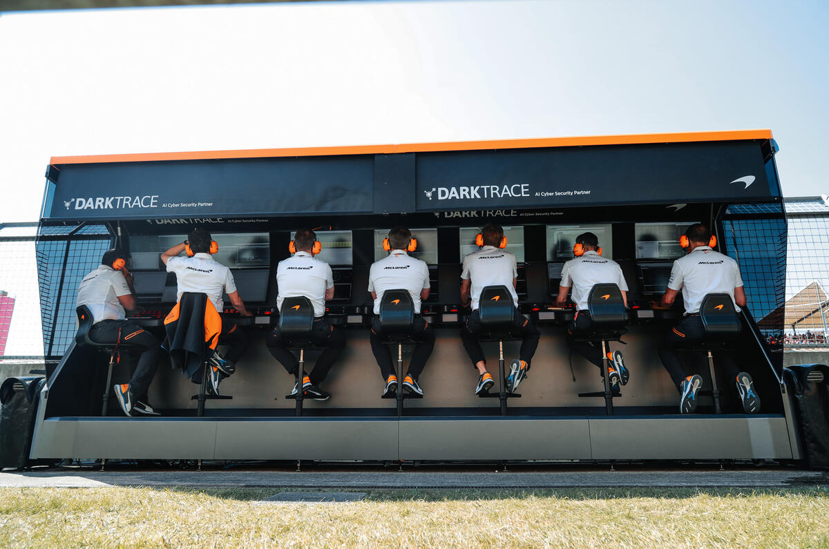 93 McLaren Racing sustainability feature pit wall