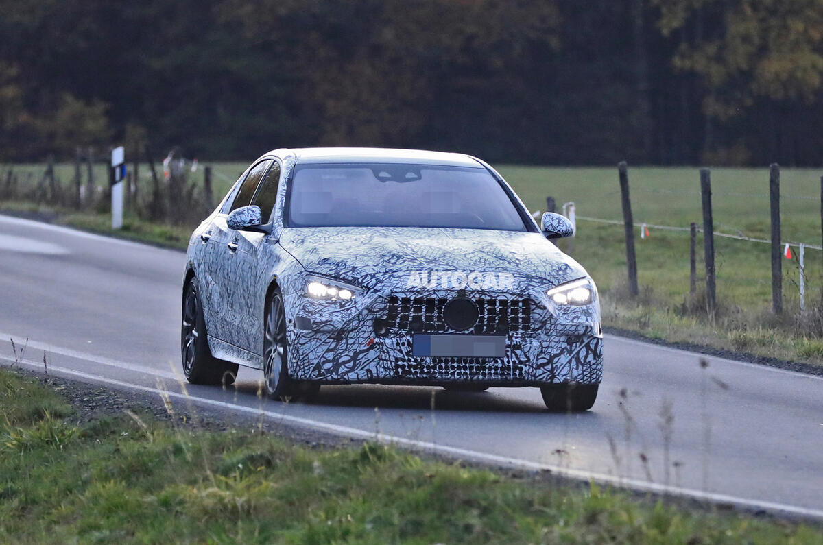 Mercedes-AMG C53 2021 spy images - on the road nose Mercedes-AMG C53 2021 spy images - on the road nose