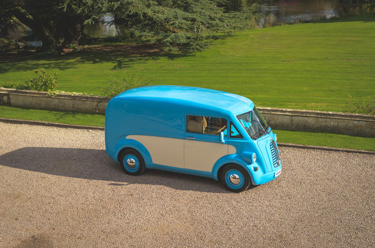 Morris JE electric van official images - static aerial