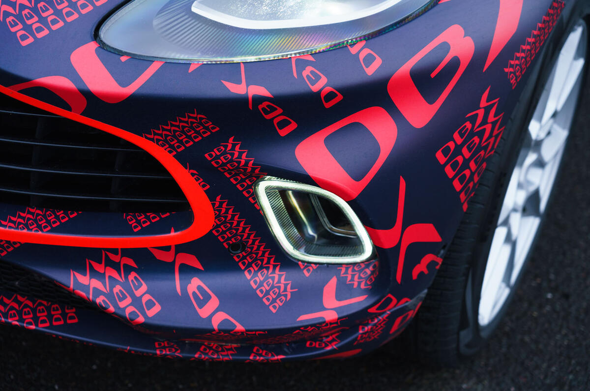 2020 Aston Martin DBX camouflaged prototype ride - foglights
