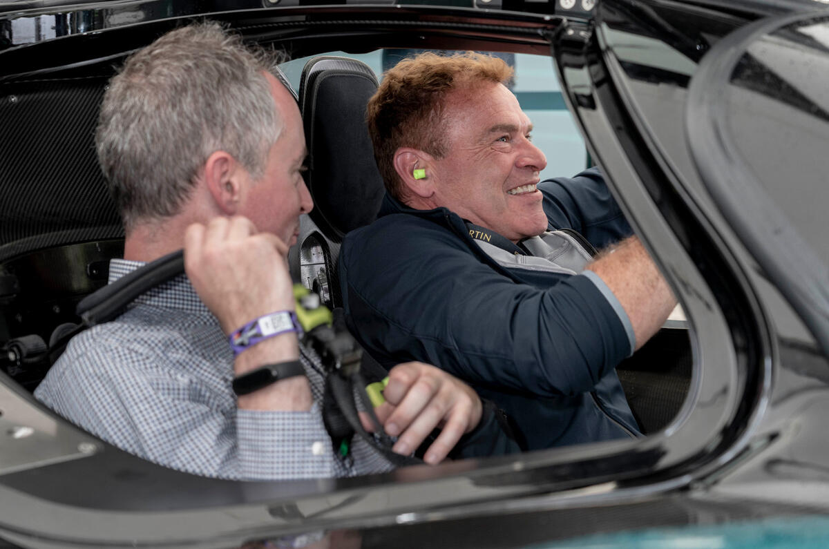 94 Aston Martin Valkyrie Goodwood passenger ride earplugs 94 Aston Martin Valkyrie Goodwood passenger ride earplugs