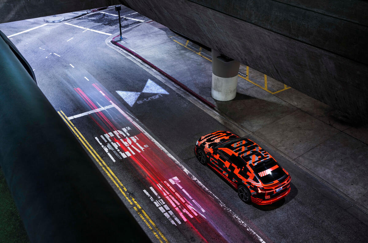 Audi E-tron Sportback prototype matrix headlights - static aerial