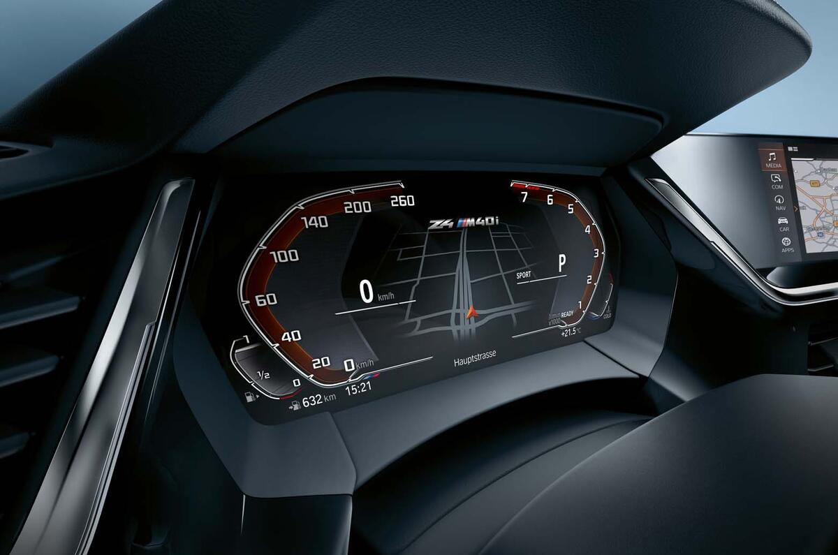 2019 BMW Z4 official reveal Pebble Beach - instrument cluster