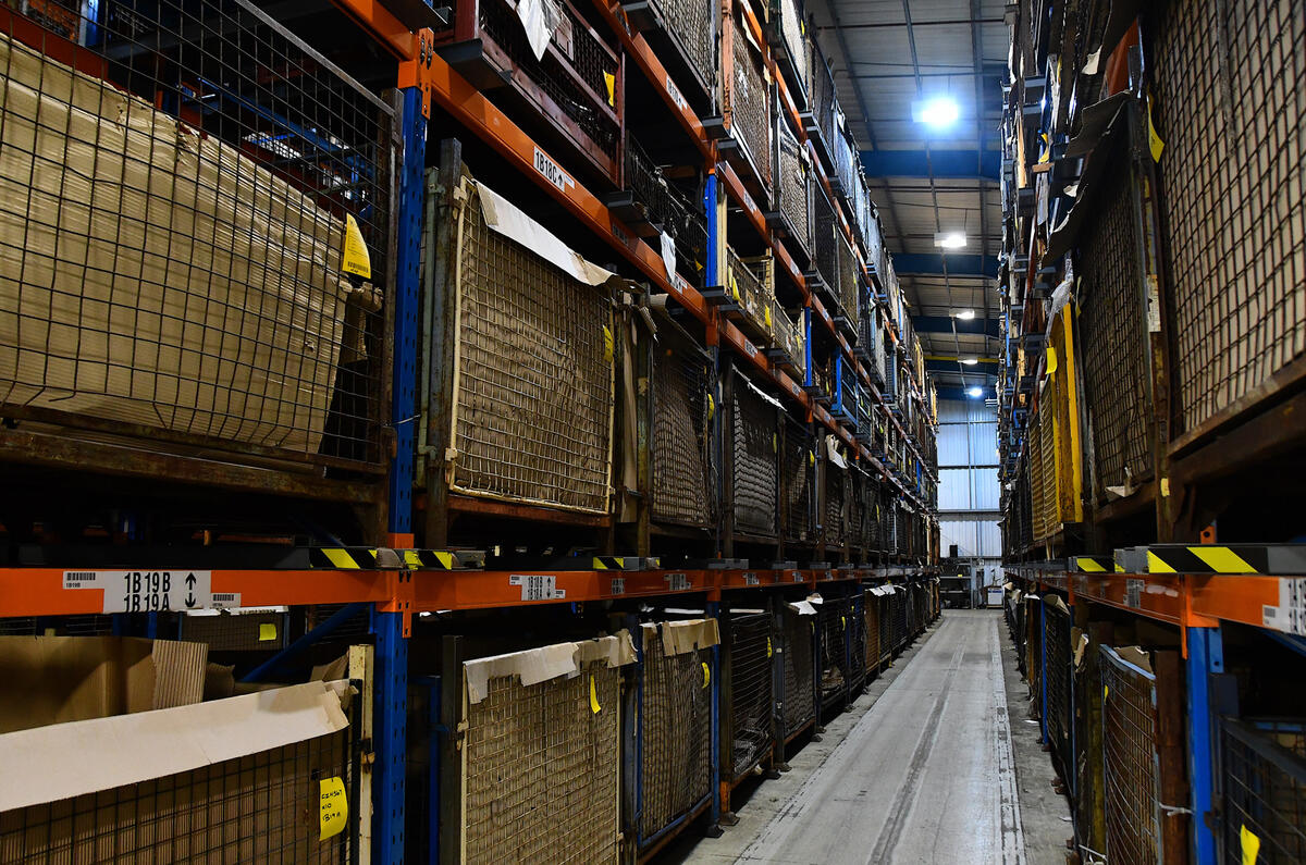 94 British Motor Heritage factory visit 2021 parts bins