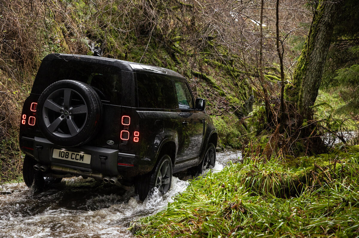 94 Land Rover Defender V8 2021 official images 90 wading