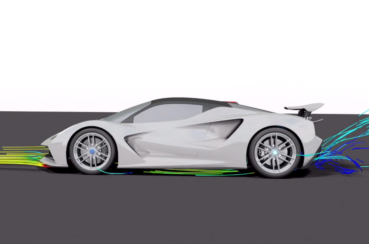 Lotus Evija aero blog - aero render side Lotus Evija aero blog - aero render side