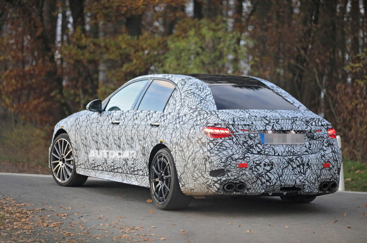 Mercedes-AMG C53 2021 spy images - on the road rear Mercedes-AMG C53 2021 spy images - on the road rear