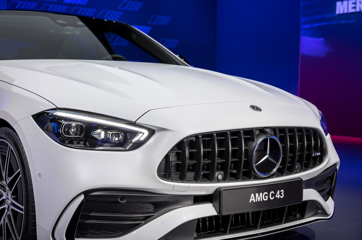 94 Mercedes AMG C43 2022 official reveal studio nose