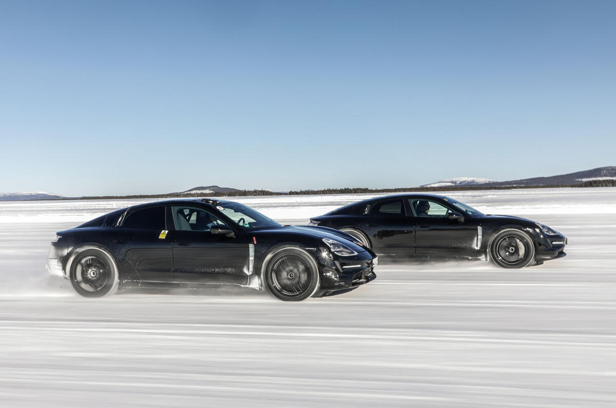 Porsche Taycan prototype ride 2019 - driving pair front