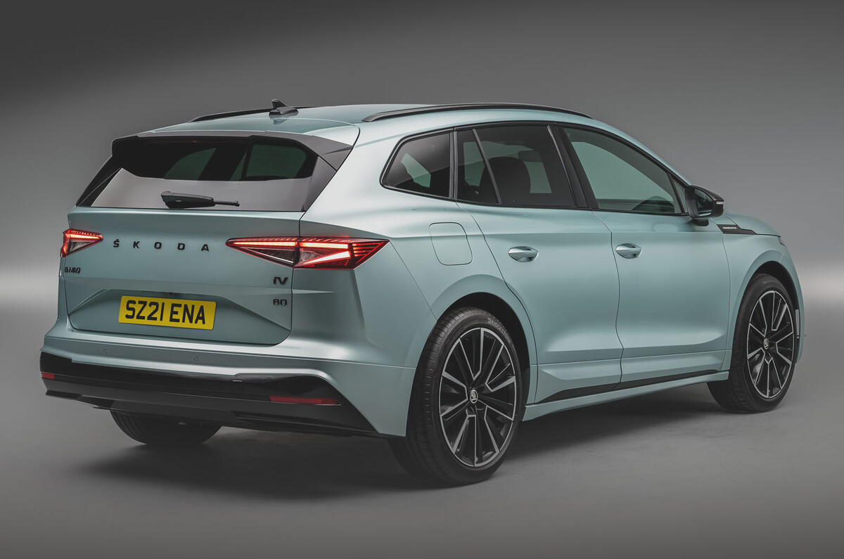 Skoda Enyaq official reveal images - studio rear Skoda Enyaq official reveal images - studio rear