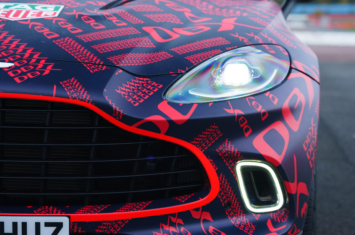 2020 Aston Martin DBX camouflaged prototype ride - headlights