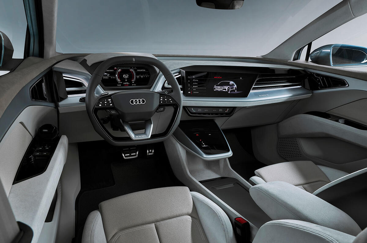 Audi Q4 E-tron electric SUV Geneva 2019 official press images - cabin