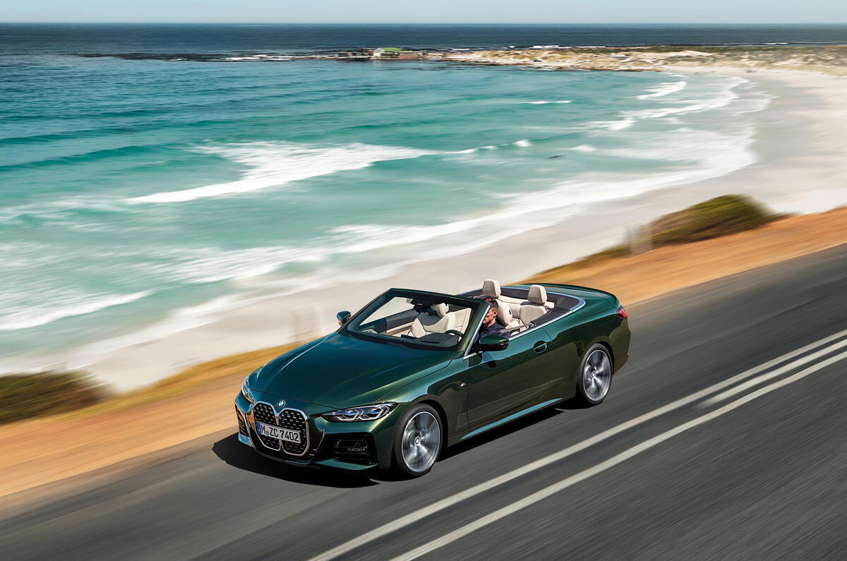 2021 BMW 4 Series Convertible official images - on the road front 2021 BMW 4 Series Convertible official images - on the road front