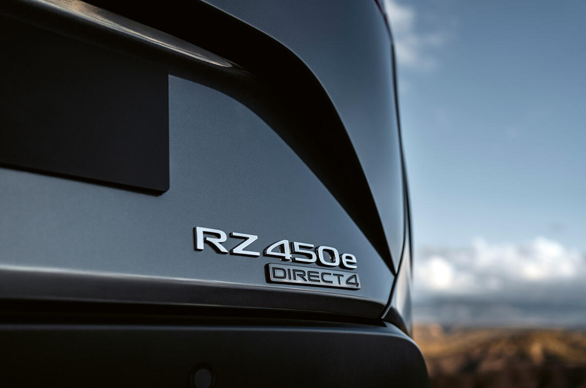 95 Lexus RZ 450e 2022 official reveal rear badge 95 Lexus RZ 450e 2022 official reveal rear badge