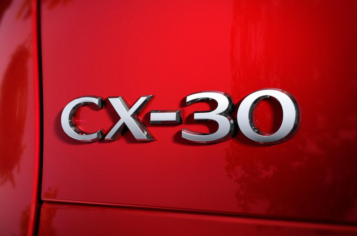 Mazda CX-30 2019 Geneva motor show reveal - rear badge