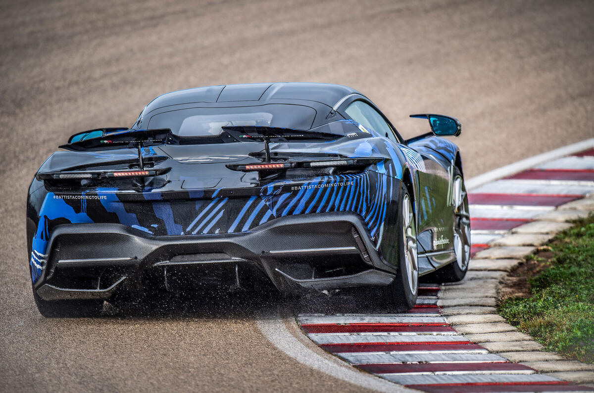 95 Pininfarina Battista first ride 2021 cornering rear