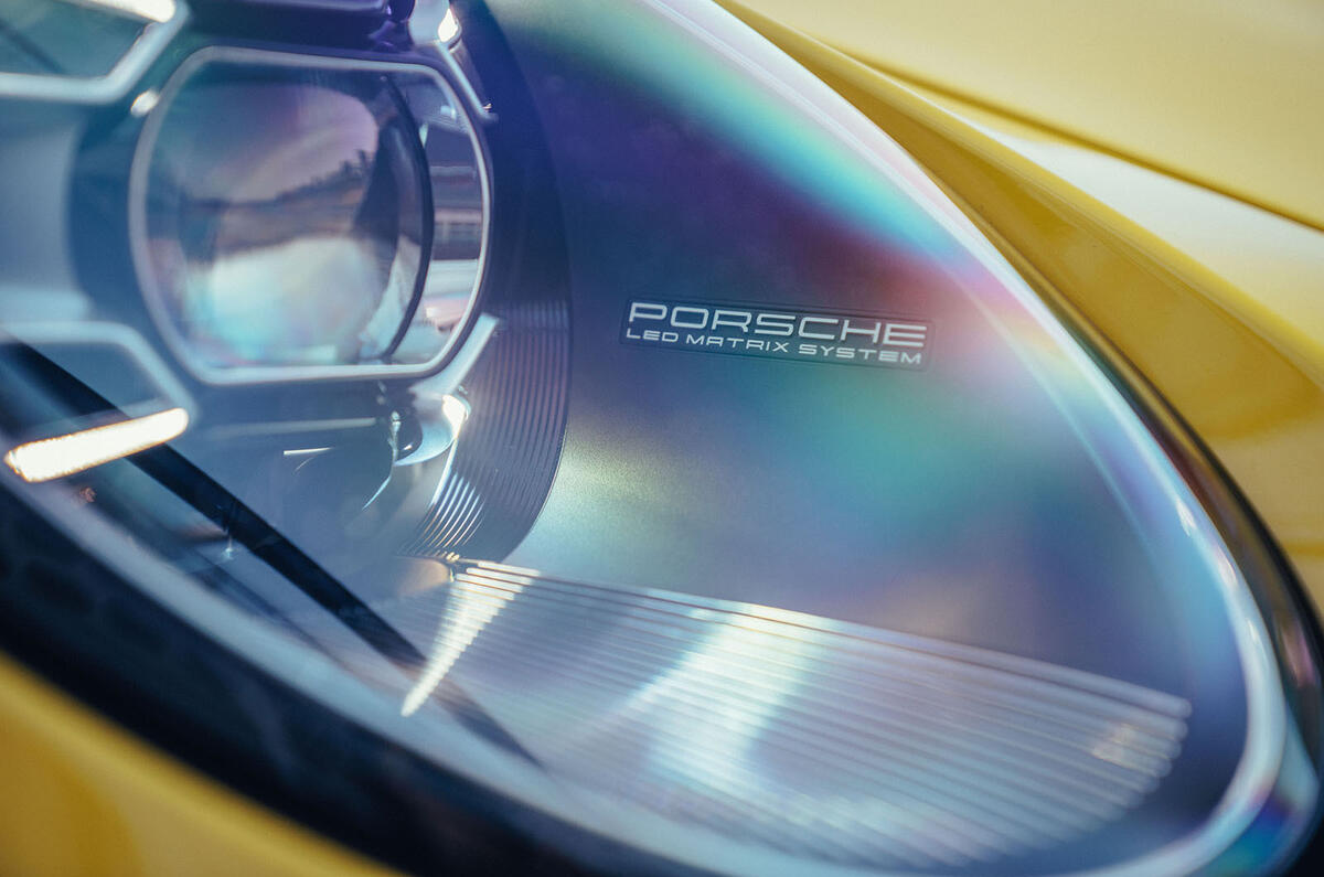 2019 Porsche 911 Carrera S track drive - headlight details