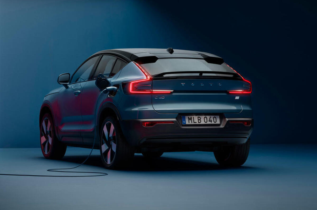95 volvo c40 recharge 2021 official images static rear end