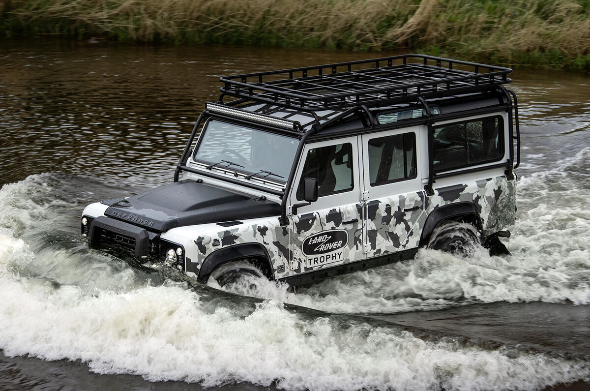 95 Land Rover Classic Defender Works V8 Trophy II water 95 Land Rover Classic Defender Works V8 Trophy II water