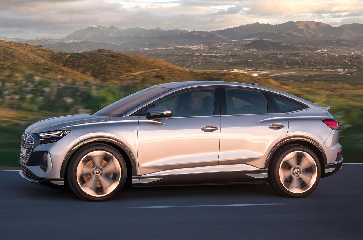 96 Audi Q4 etron 2021 official reveal tracking left 96 Audi Q4 etron 2021 official reveal tracking left