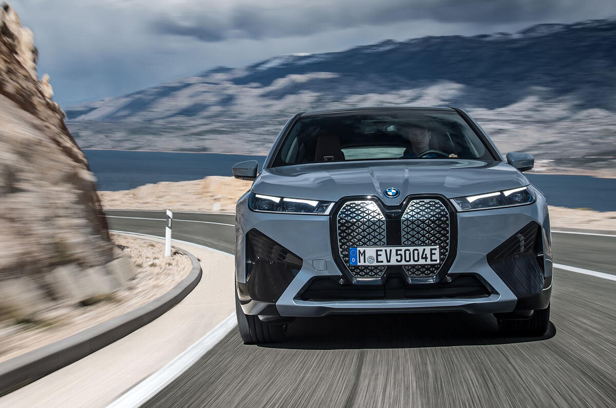 96 BMW iX prototype ride 2021 road nose