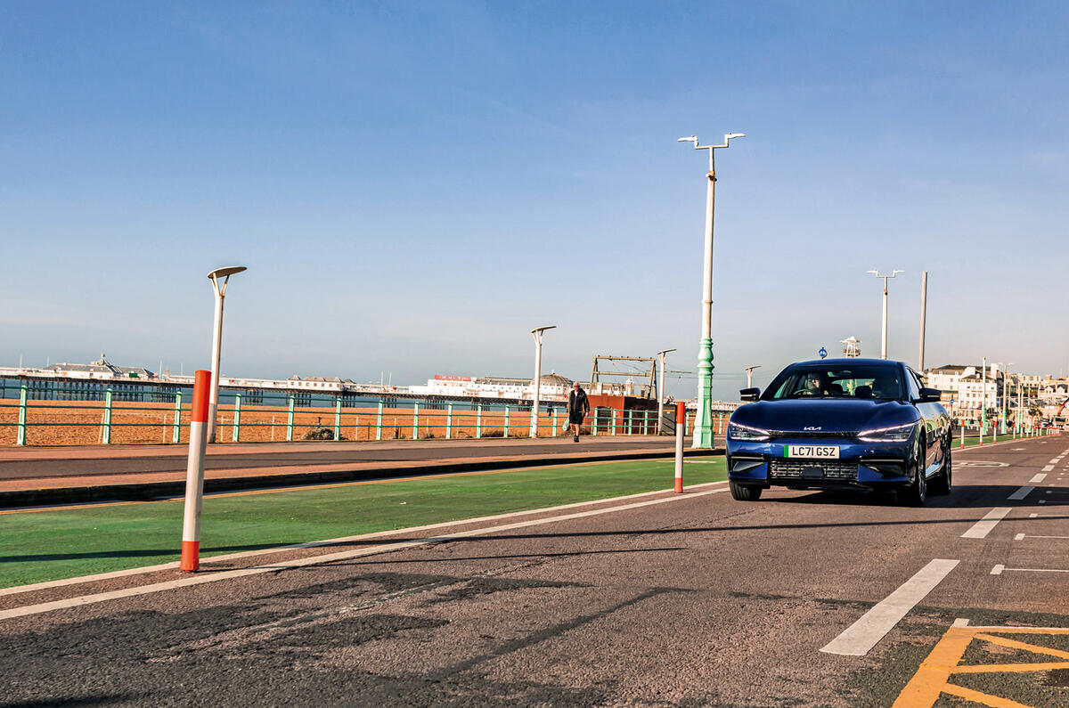 96 Brighton to Glasgow Kia EV6 2022 Brighton roads