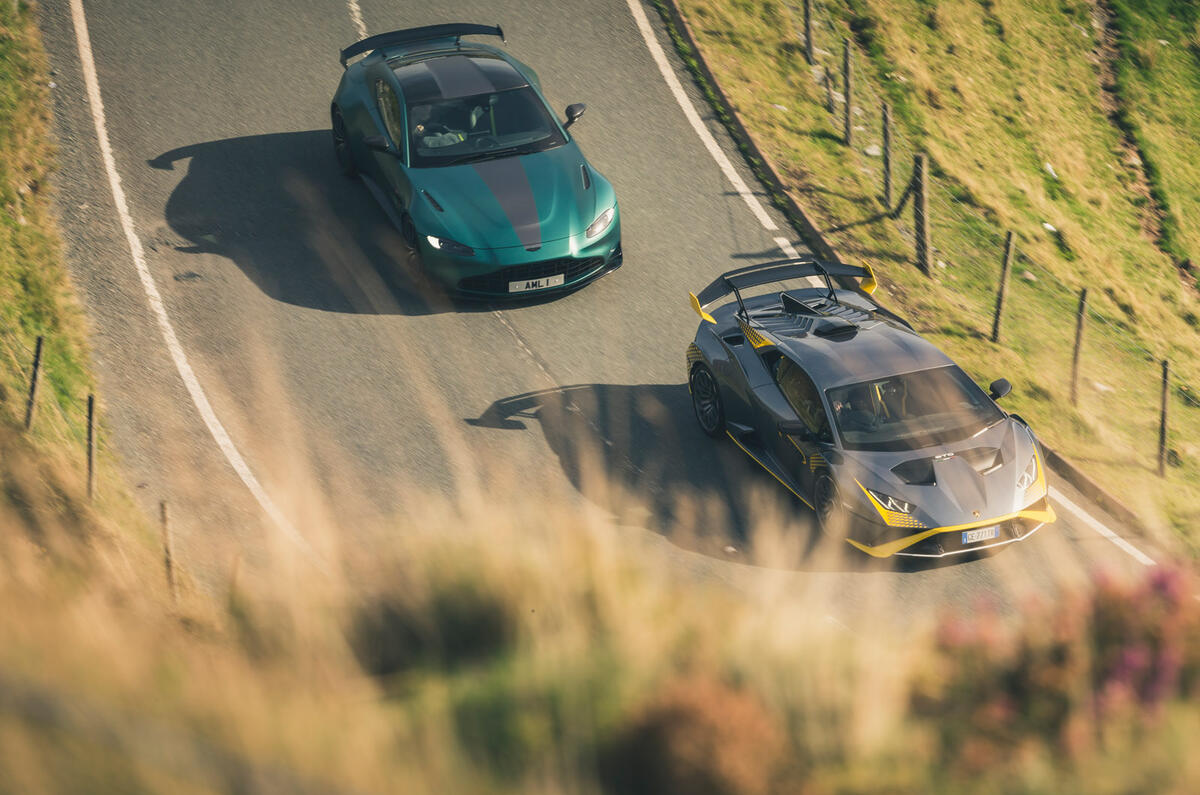 96 Britains best drivers car 2021 Aston Lambo aerial 96 Britains best drivers car 2021 Aston Lambo aerial