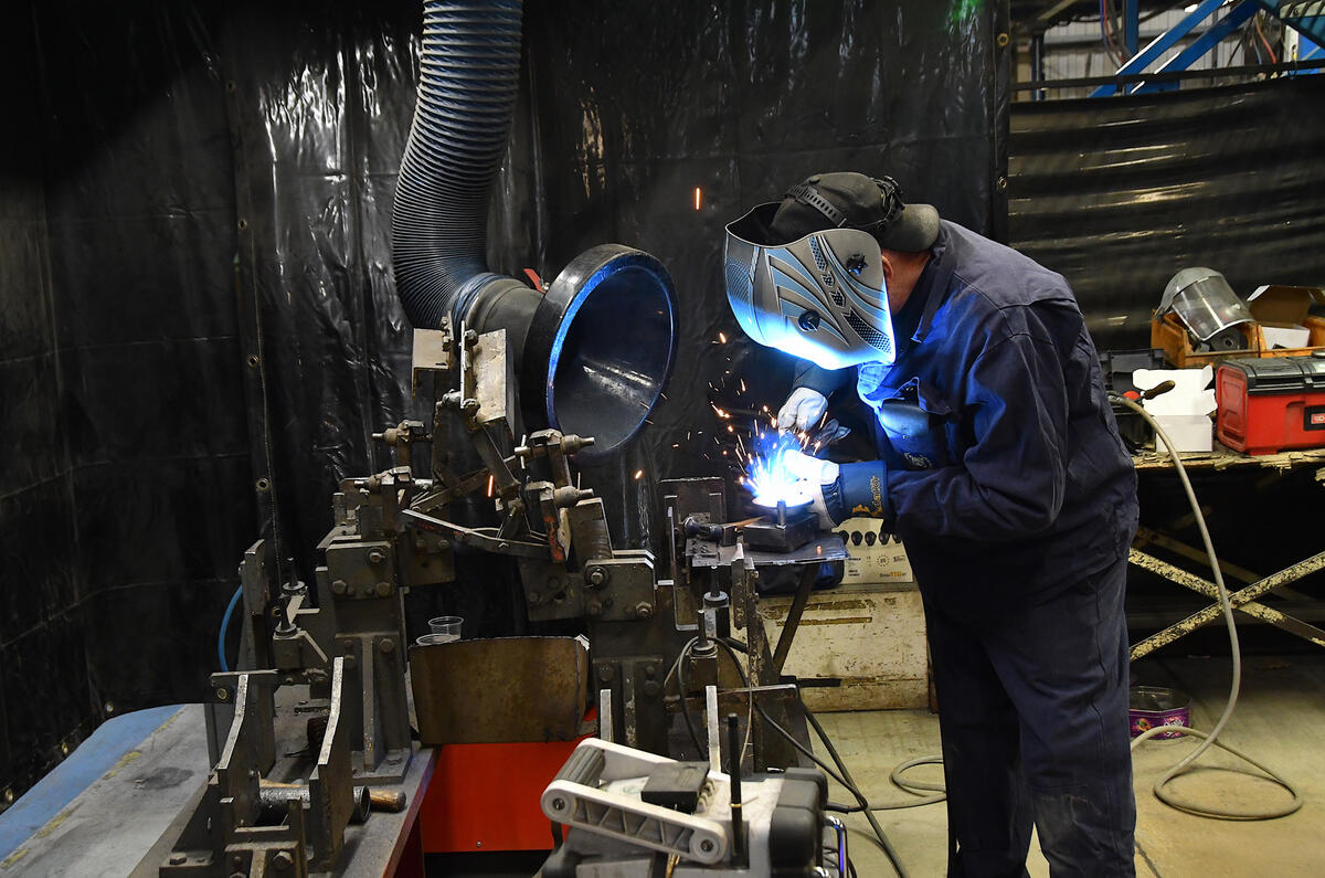 96 British Motor Heritage factory visit 2021 welding