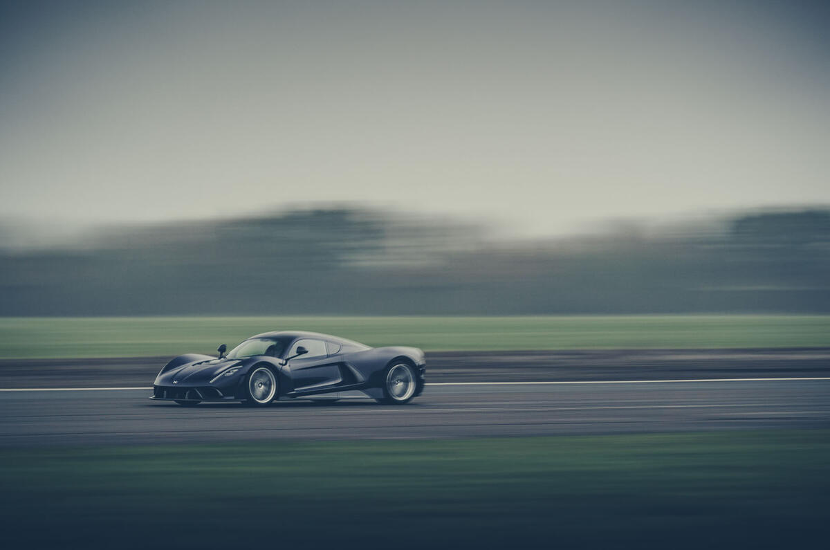 Hennessey Venom F5 official images - tracking side