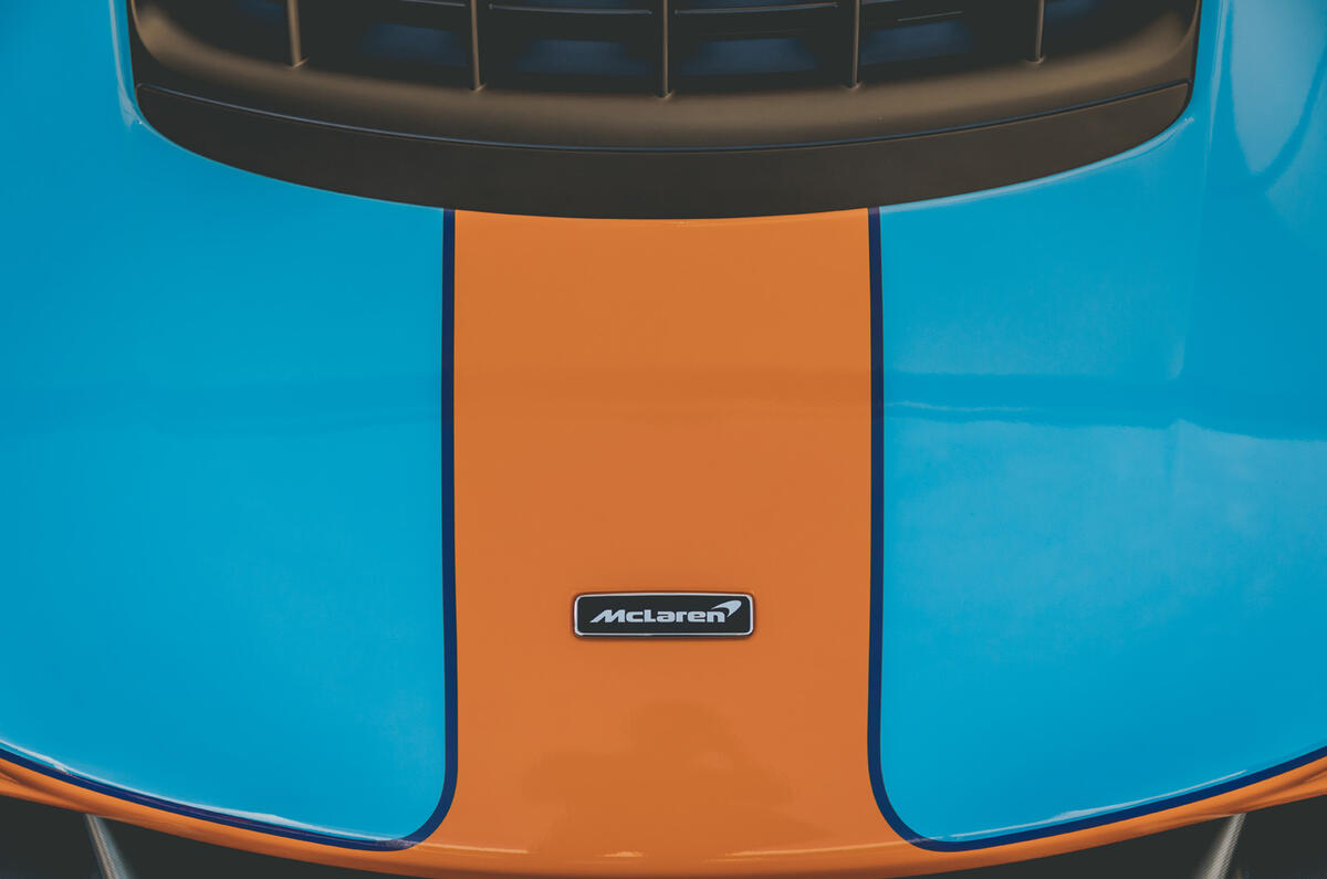 McLaren Elva Goodwood Speedweek reveal - nose badge