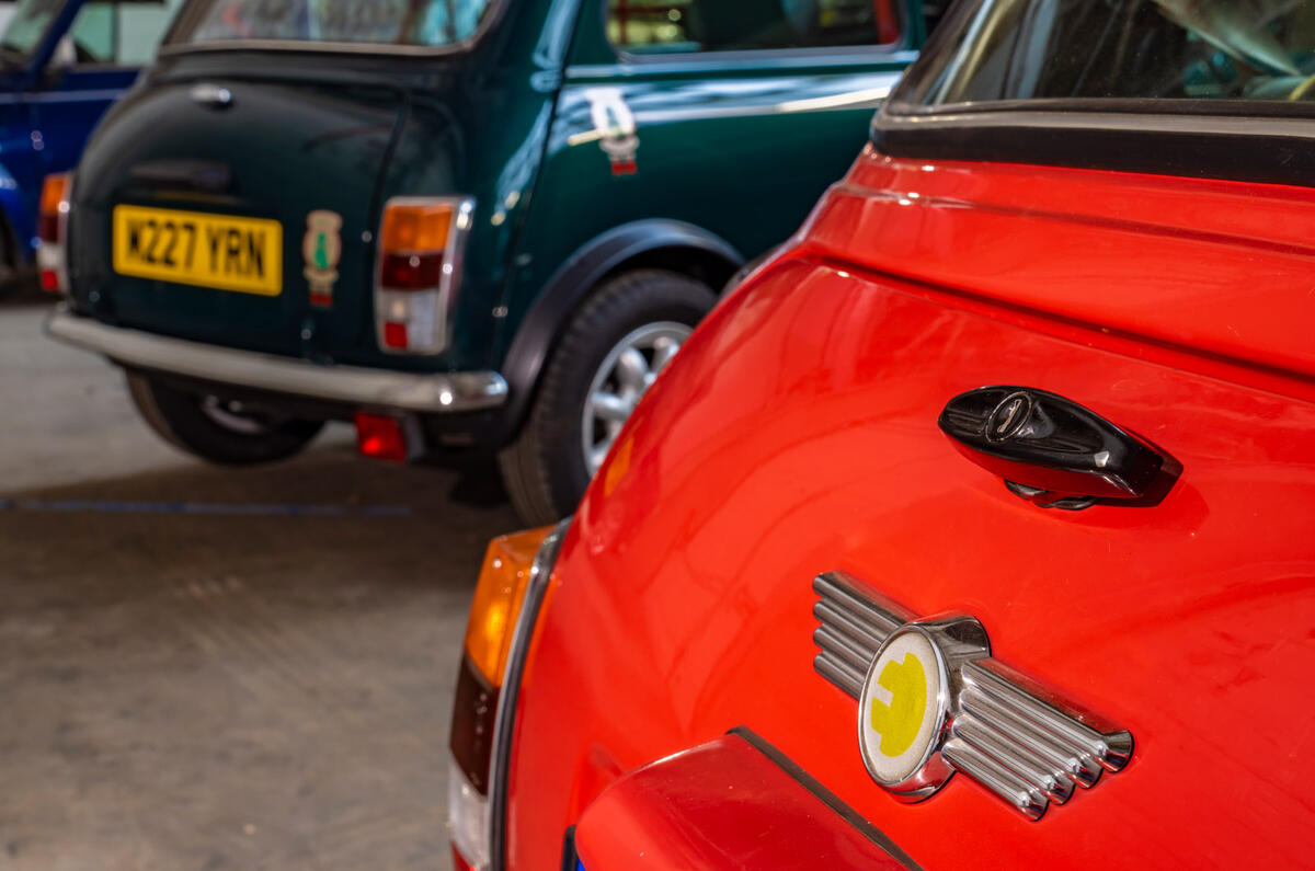 96 Mini to electrify classics official 2022 rear badge
