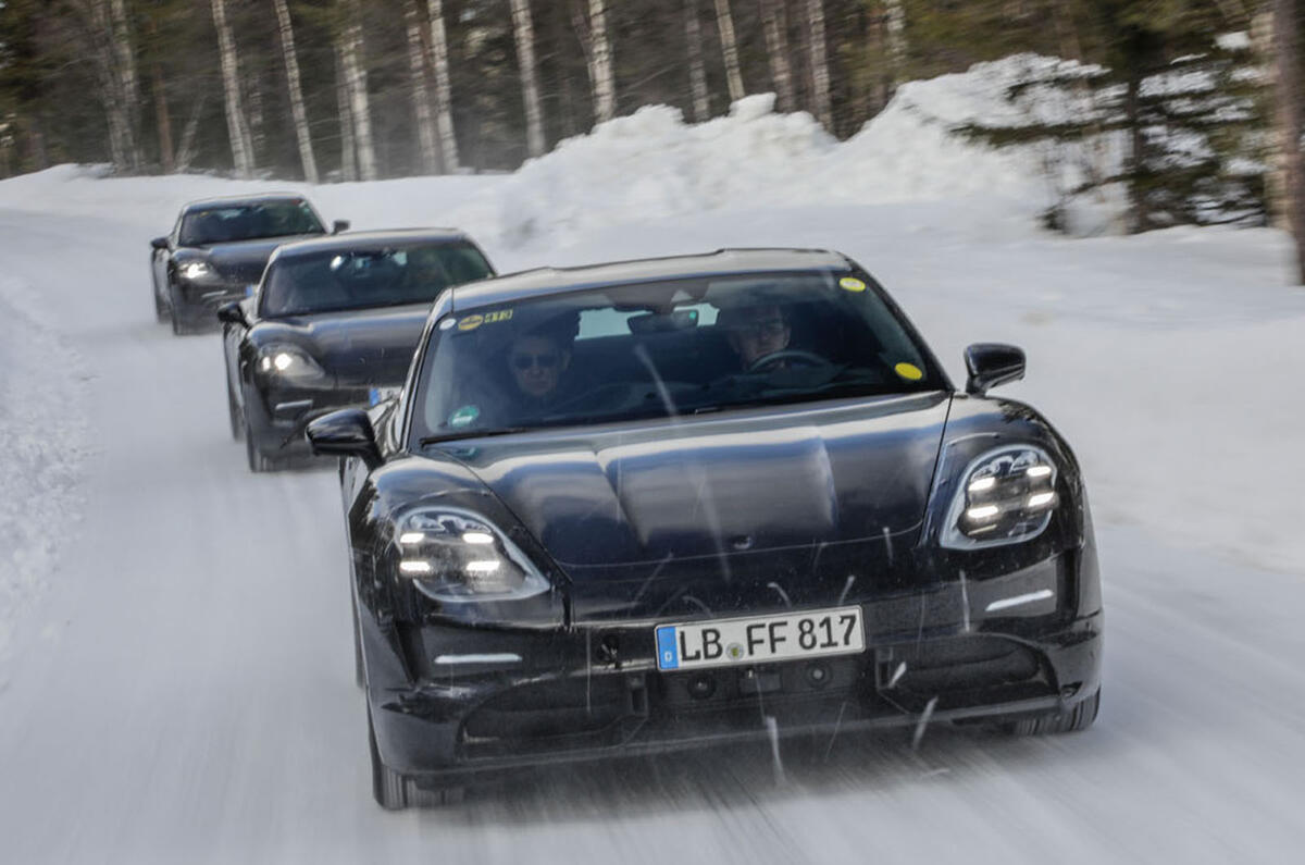 Porsche Taycan prototype ride 2019 - convoy