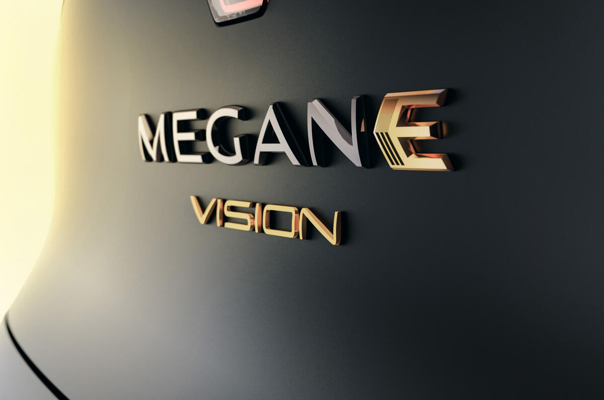 Renault Megane eVision concept official images - rear badge