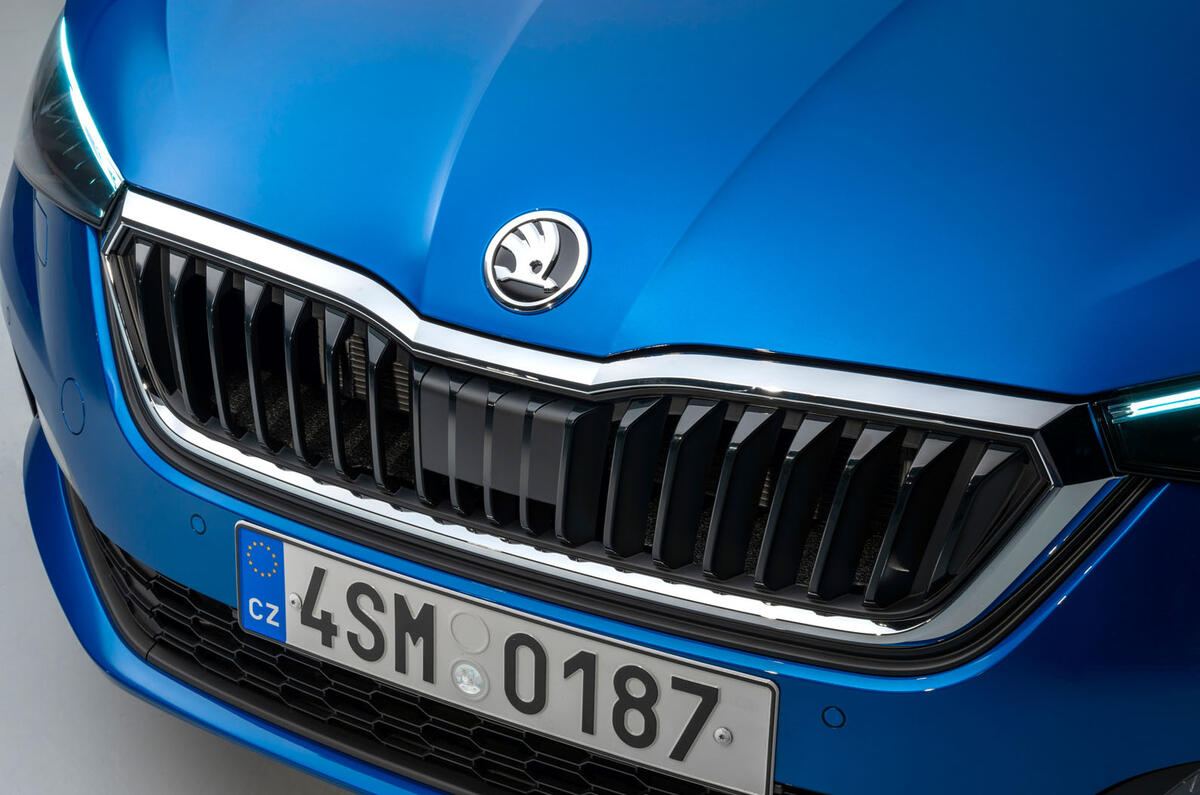 Skoda Scala 2019 official reveal - studio front grille