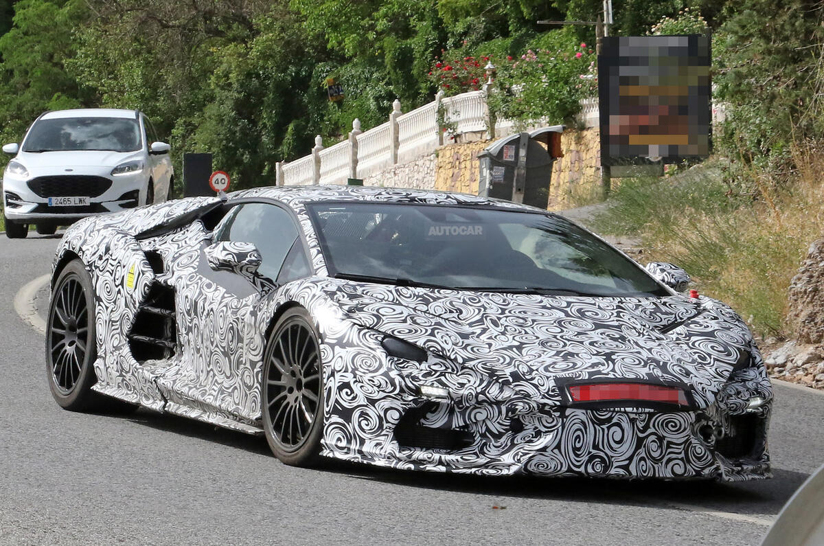 96 Lamborghini Aventador successor disguised front angle