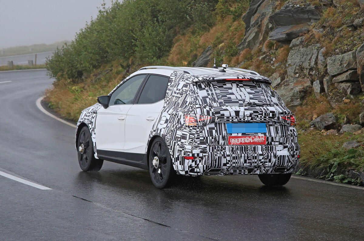 2022 Seat Arona spy images - tracking rear 2022 Seat Arona spy images - tracking rear