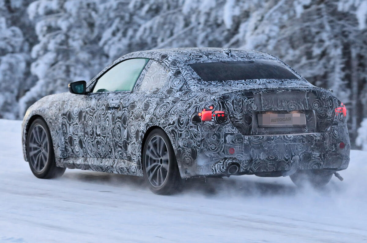 BMW 2 Series Coupe winter test spy images - rear BMW 2 Series Coupe winter test spy images - rear