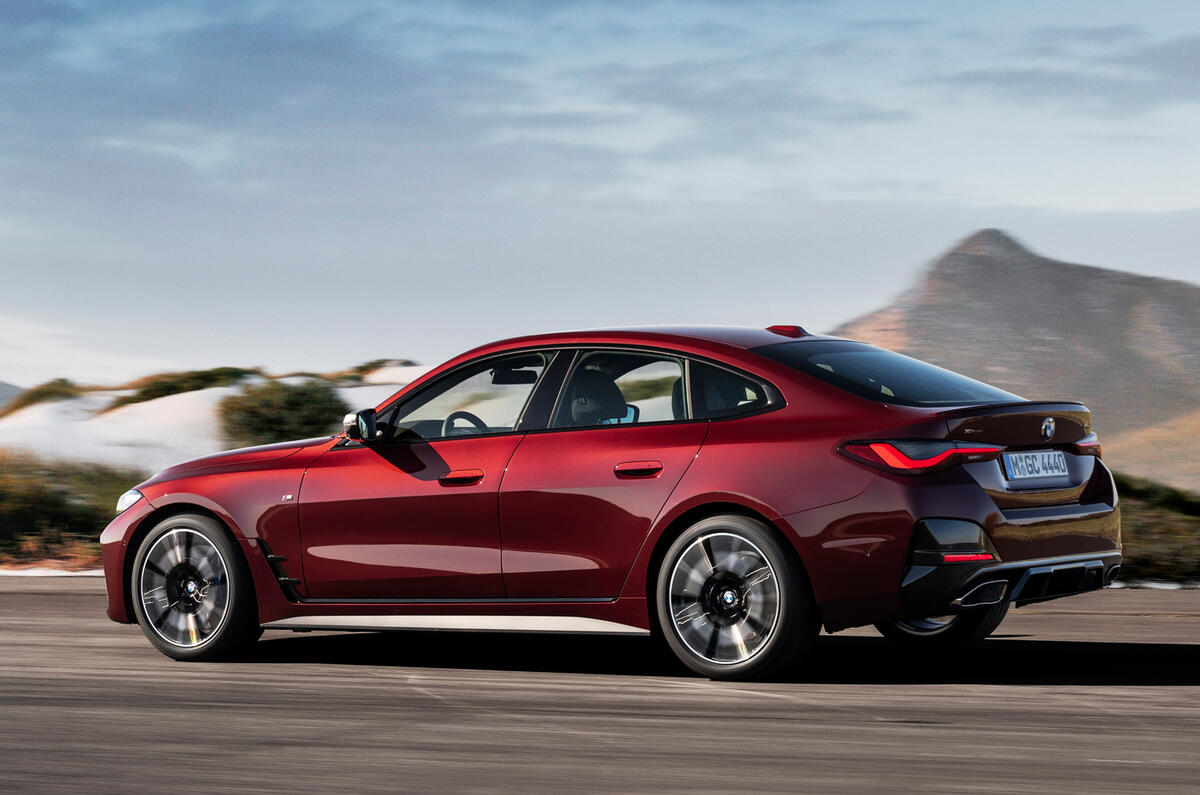 97 BMW 4 Series Gran coupe 2021 official reveal images hero rear