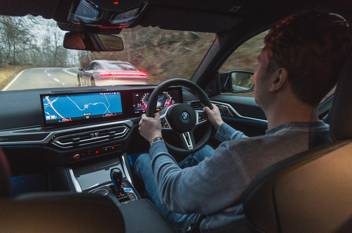 97 BMW i4 vs porsche taycan twin test RL driving