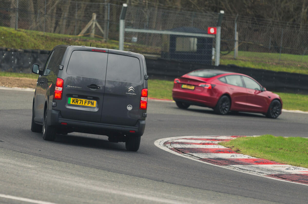 97 Brands Hatch EV records feature van tesla rear