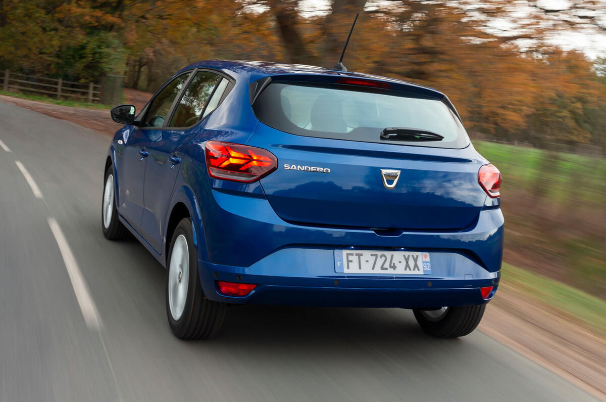 Dacia Sandero 2021 UK official images - rear Dacia Sandero 2021 UK official images - rear