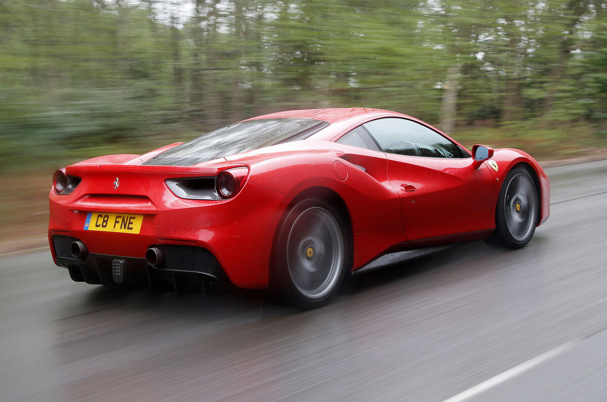 Ferrari 488 GTB rewind - tracking rear Ferrari 488 GTB rewind - tracking rear