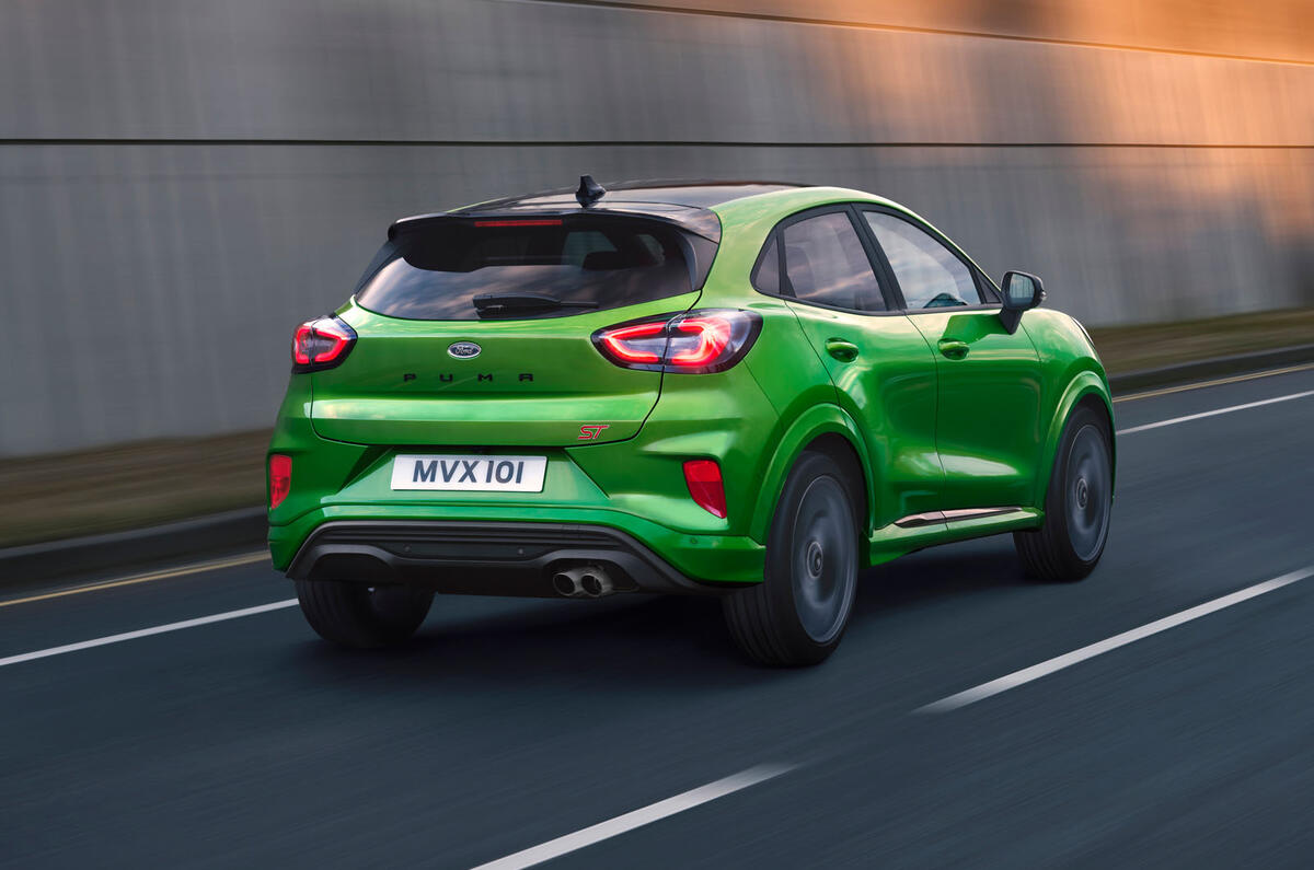 Ford Puma ST official images - tracking rear Ford Puma ST official images - tracking rear