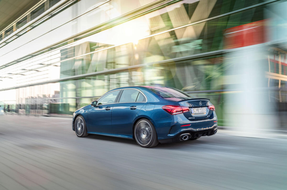 Mercedes-AMG A35 Saloon 2019 official reveal - hero rear