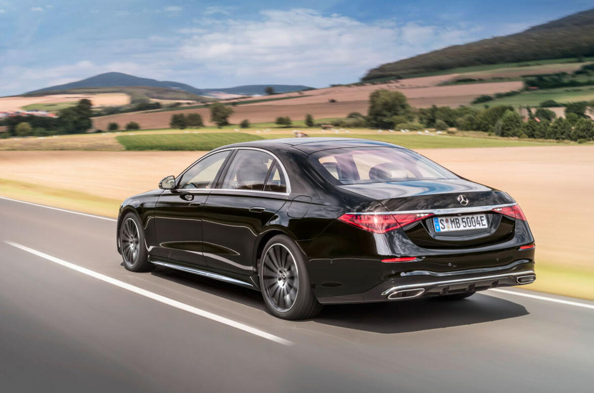 2021 Mercedes-Benz S-Class official reveal images - tracking rear 2021 Mercedes-Benz S-Class official reveal images - tracking rear