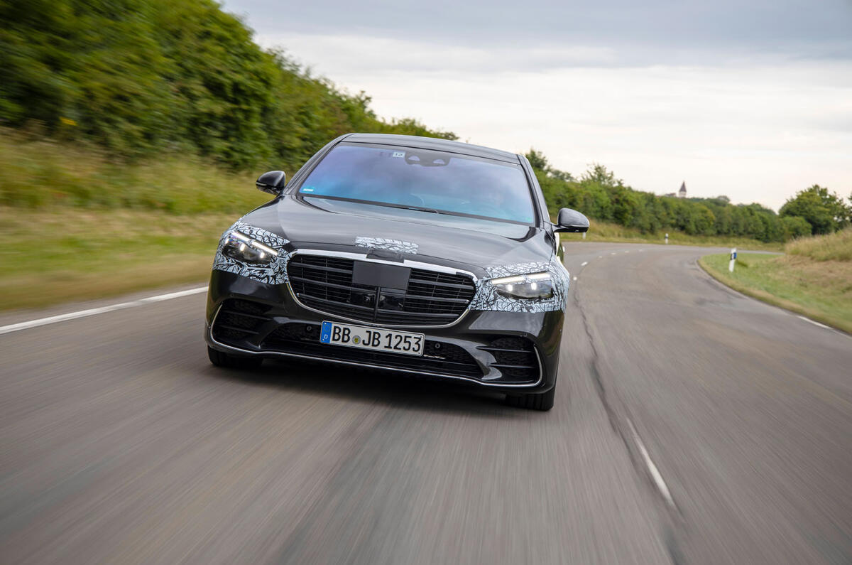 2020 Mercedes-Benz S-Class prototype ride - on the road nose 2020 Mercedes-Benz S-Class prototype ride - on the road nose