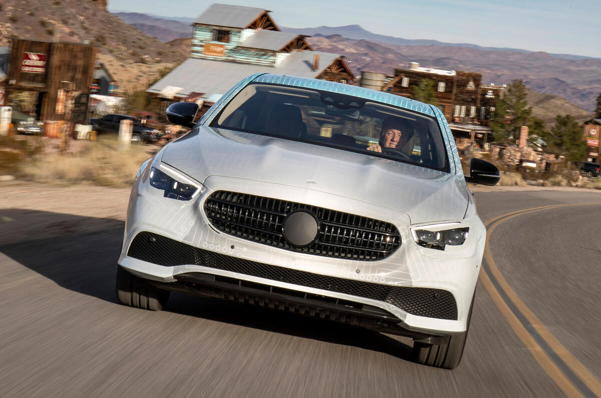 Mercedes-Benz E-Class 2020 prototype ride - tracking nose Mercedes-Benz E-Class 2020 prototype ride - tracking nose