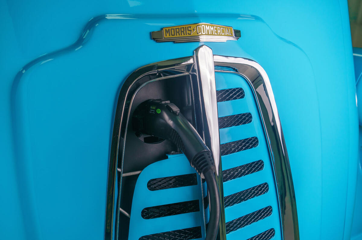 Morris JE electric van official images - charging port
