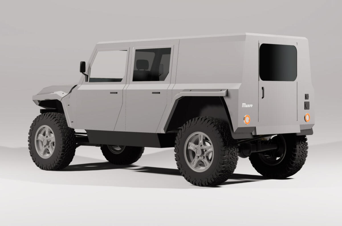 97 Munro EV electric vehicle render official silver rear
