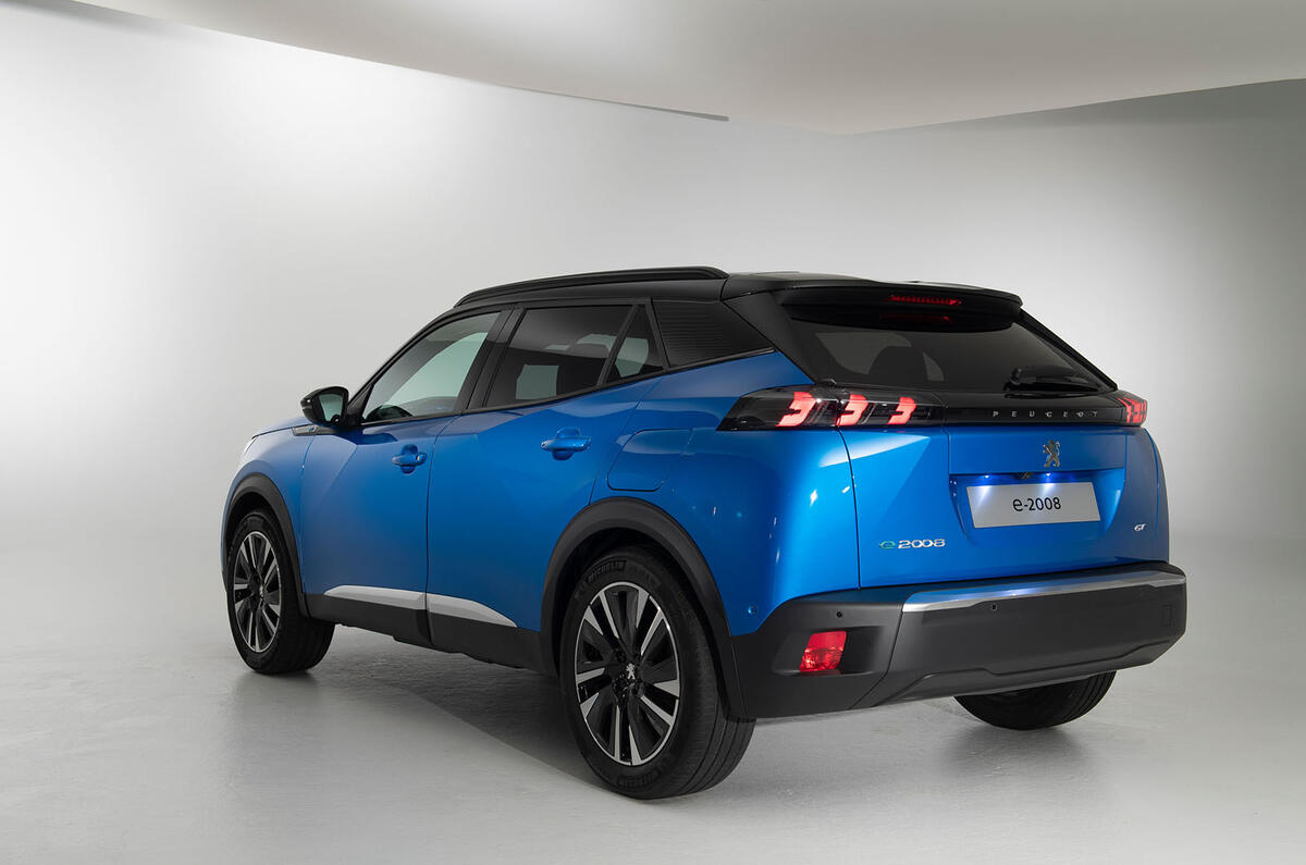 Peugeot e-2008 reveal studio - hero rear